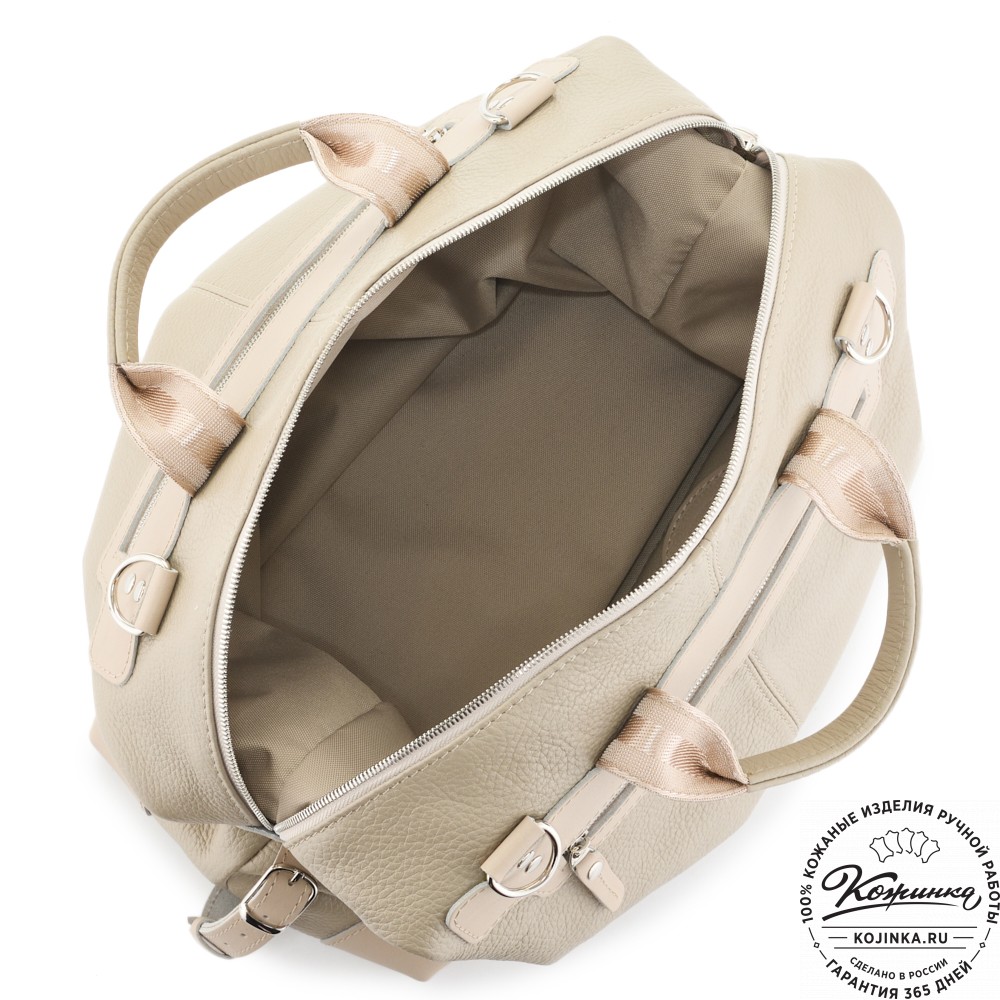  Кожаная дорожная сумка "Сити" (темно-бежевый)